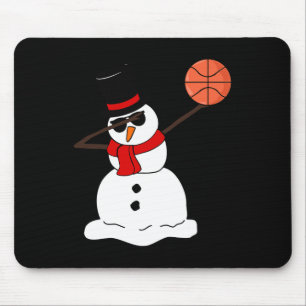 Basketball Dabbing Snowman Light Christmas Basketb Mouse Pad