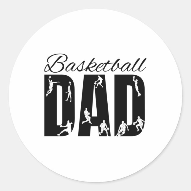 Basketball Dad  Classic Round Sticker (Front)