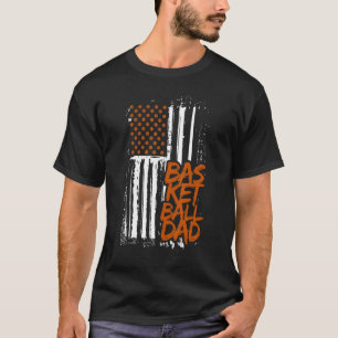 Basketball Dad Coach Man USA Flag Patriotic Player T-Shirt