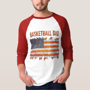 "Basketball Dad Flag-Bold Patriotic Sports Design T-Shirt