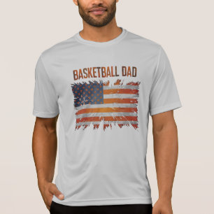 "Basketball Dad Flag_Bold Patriotic Sports Design" T-Shirt