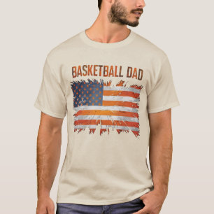 "Basketball Dad Flag-Bold Patriotic Sports Design T-Shirt