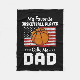 Basketball Dad My Favourite Basketball Player Call Fleece Blanket