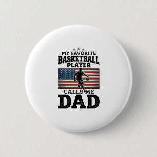 Basketball Dad Patriotic Vintage Engraving T-Shirt 6 Cm Round Badge