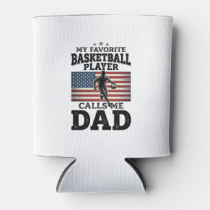 Basketball Dad Patriotic Vintage Engraving T-Shirt Can Cooler