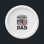 Basketball Dad Patriotic Vintage Engraving T-Shirt Paper Plate<br><div class="desc">Basketball Dad Patriotic Vintage Engraving T-Shirt Design_1</div>
