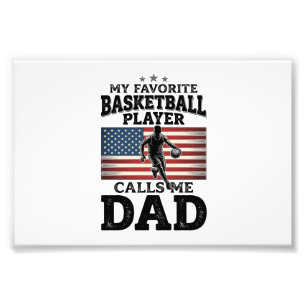 Basketball Dad Patriotic Vintage Engraving T-Shirt Photo Print
