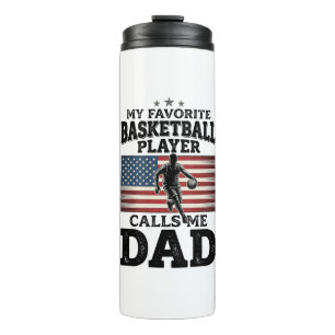Basketball Dad Patriotic Vintage Engraving T-Shirt Thermal Tumbler