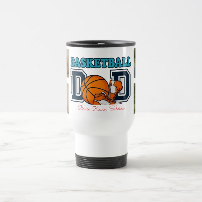 Basketball Dad Photo Collage Mug – Personalised  (Center)