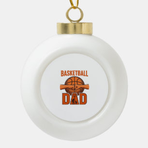Basketball Dad Vintage Engraving Shirt Design_1 Ceramic Ball Christmas Ornament