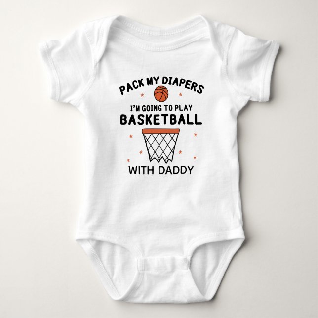 Basketball Daddy | Funny Basketball Birthday Baby Bodysuit (Front)