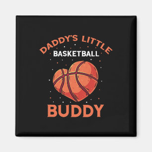 Basketball Daddy's Little Buddy Bball Heart Basket Magnet