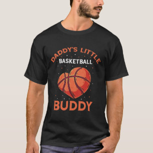 Basketball Daddy's Little Buddy Bball Heart Basket T-Shirt