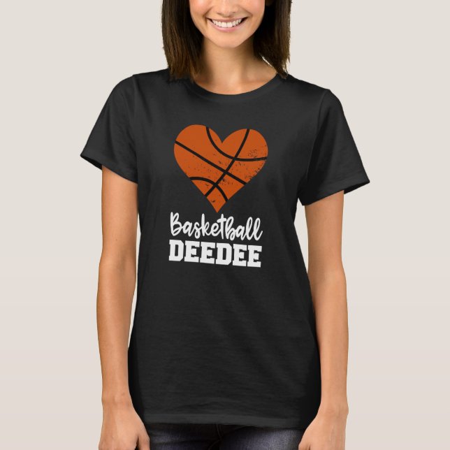 Basketball Deedee Basketball Heart Grandma Dee Dee T-Shirt (Front)