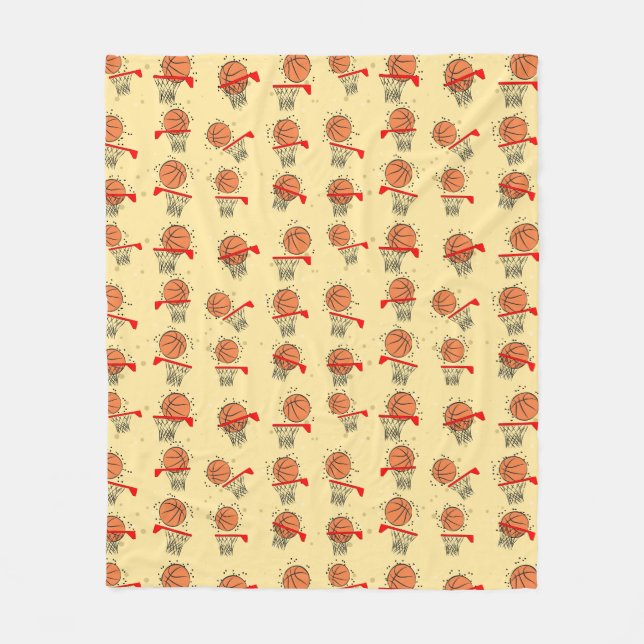 Basketball Design Fleece Blanket (Front)