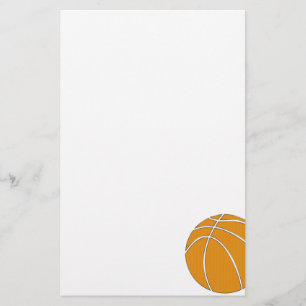 Basketball Design in Traditional Orange and Grey Stationery