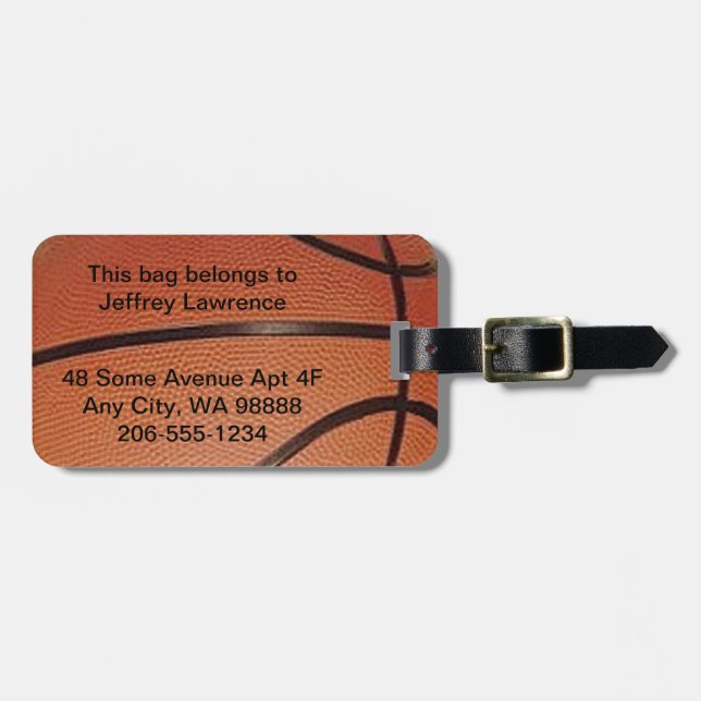 Basketball Design Luggage Tags (Front Horizontal)