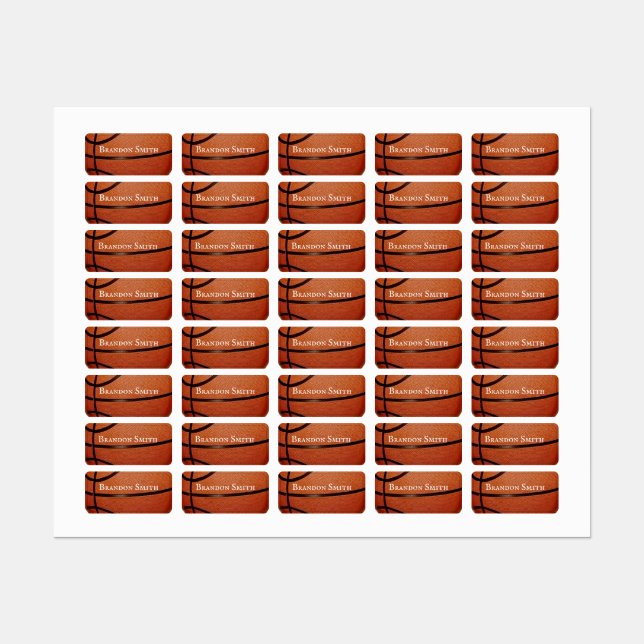 Basketball Design Name Tags (Sheet)