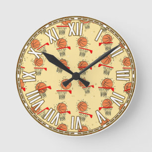 Basketball Design Round Clock