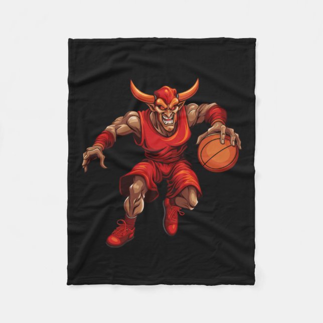 Basketball Devil  Fleece Blanket (Front)