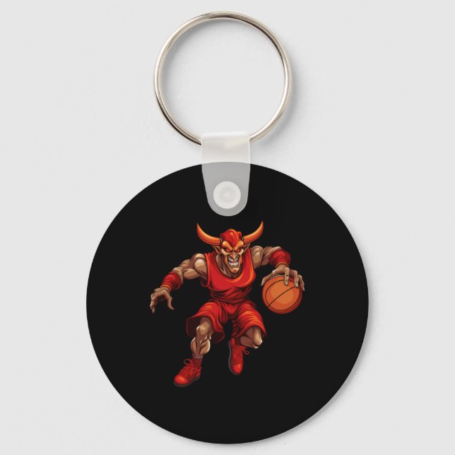 Basketball Devil  Key Ring (Front)