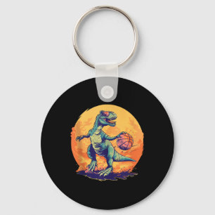 Basketball Dino T-rex Drawing Basketball Player Ar Key Ring