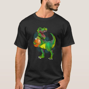 Basketball Dino T Rex Humor Graphic Kids Adults T-Shirt