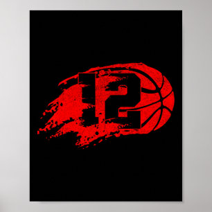 Basketball Distressed 12th 12 Year Old Birthday Pa Poster