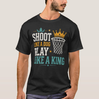 Basketball Dog Typography Design T-Shirt