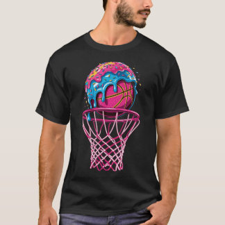 Basketball Drip Boys Sprinkles Ice Cream Dripping T-Shirt