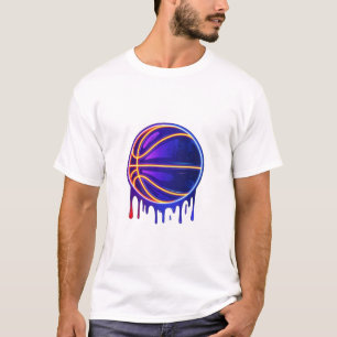 Basketball Drip Neon Basketball Graphics T-Shirt