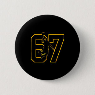 Basketball Drip Number 67 Basketball Player  6 Cm Round Badge