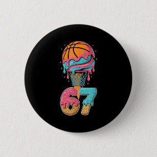 Basketball Drip Number 67 Player 67th Birthday Ice 6 Cm Round Badge