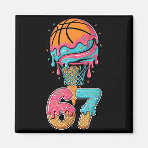 Basketball Drip Number 67 Player 67th Birthday Ice Magnet