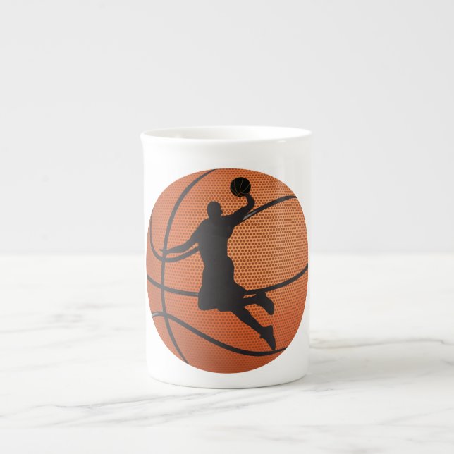 Basketball dunk bone china mug (Front)
