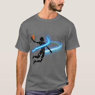 Basketball Dunk Energy   Neon Hoops Graphic T-Shirt