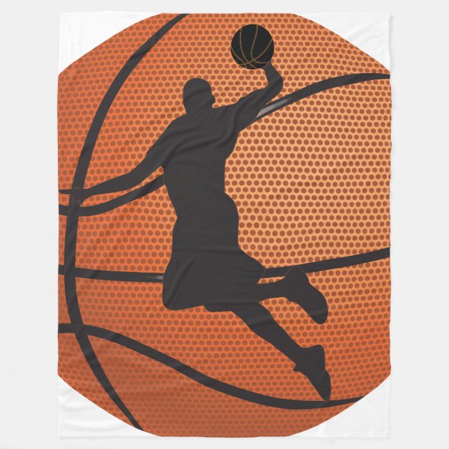 Basketball dunk fleece blanket (Front)