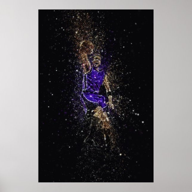 Basketball dunk glitter poster (Front)