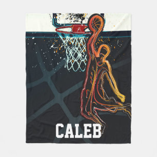 Basketball Dunk Jump Shot Modern Urban Cool Fleece Blanket