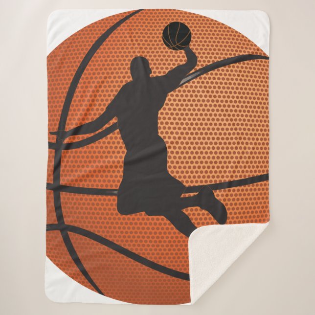 Basketball dunk sherpa blanket (Front)