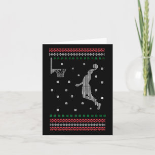 Basketball Dunking Christmas Cool Sport Ugly X-mas Card