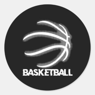 Basketball Dunking Dribbling Bball Hoop Basket Pla Classic Round Sticker