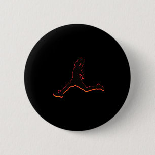 Basketball Dunking Silhouette Design Airtime 6 Cm Round Badge