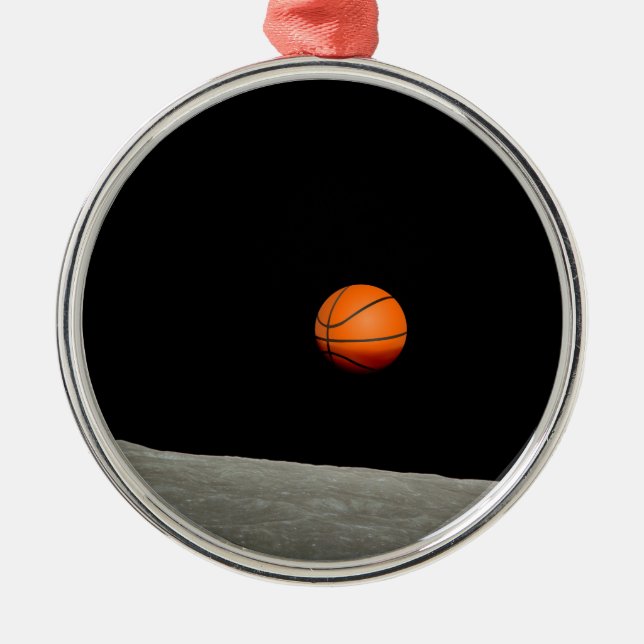 basketball earth from moon space universe metal tree decoration (Front)