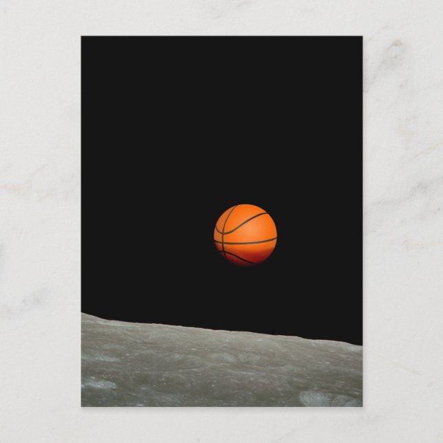 basketball earth from moon space universe postcard (Front)