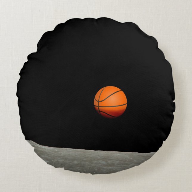 basketball earth from moon space universe round cushion (Front)