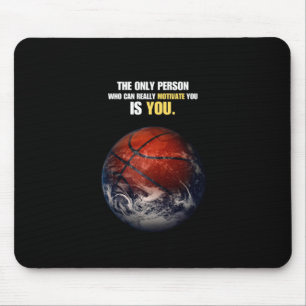 Basketball Earth Motivational Inspirational Quote Mouse Pad