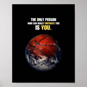 Basketball Earth Motivational Inspirational Quote Poster