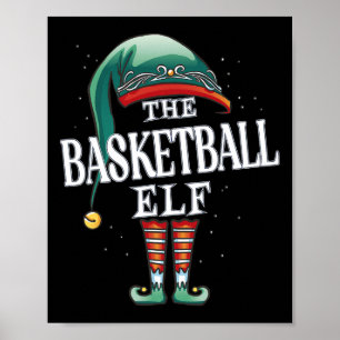 Basketball Elf Christmas Group Xmas Pajama Party  Poster