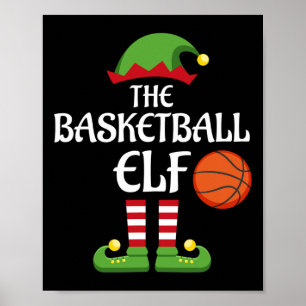 Basketball Elf Family Matching Group Christmas Spo Poster